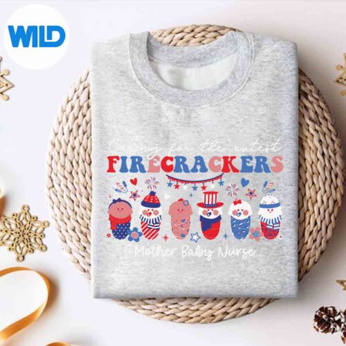 Alternative view of Caring For Cutest Firecrackers Mother Baby Nurse 4th Of July SVG PNG Download