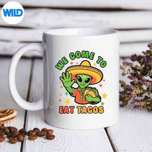 Cinco De Mayo Mexican Alien Eat Tacos PNG SVG for Cricut