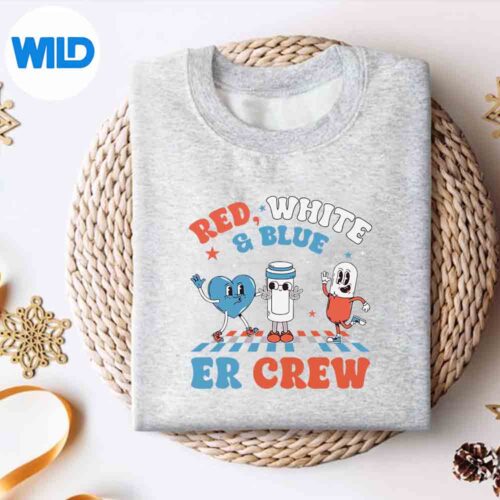 Alternative view of Cute 4th Of July Patriotic Er Nurse Crew America Flag Vector Design