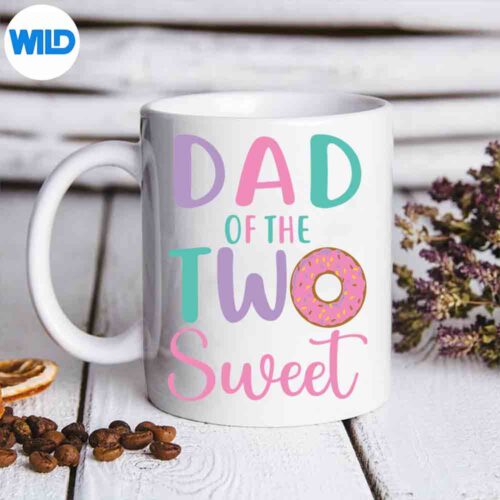 Dad Of The Two Sweet Father Nd Girl Donut Party SVG PNG Cut File