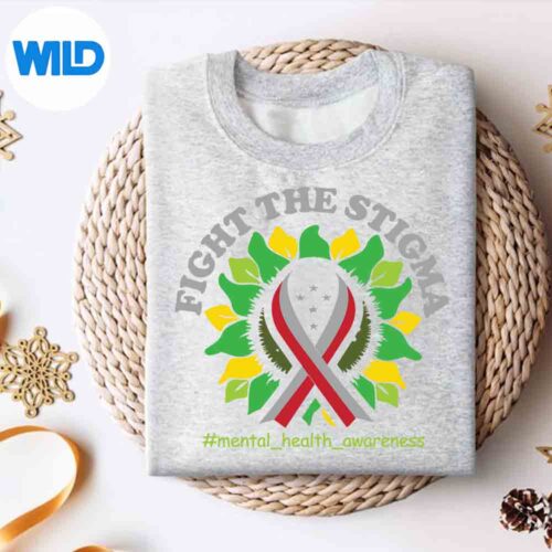 Alternative view of Fight The Stigma Usa Flag Sunflower Ribbontal Health Love SVG PNG Digital Design