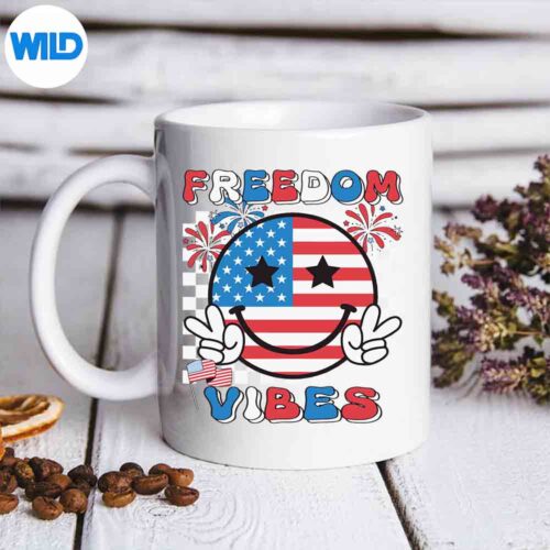Freedom Vibes 4th Of July America Independence Usa Surprised Silly SVG PNG Digital Design
