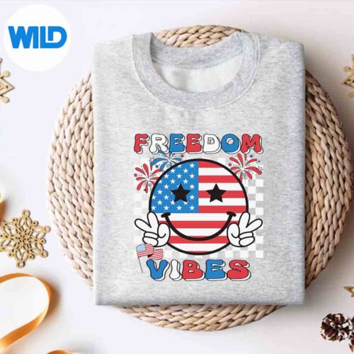 Alternative view of Freedom Vibes 4th Of July America Independence Usa Surprised Silly SVG PNG Digital Design