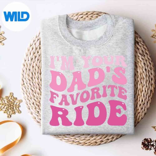 Alternative view of Inappropriate Im Your Dads Favorite Ride Overjoyed Amused SVG Cut File