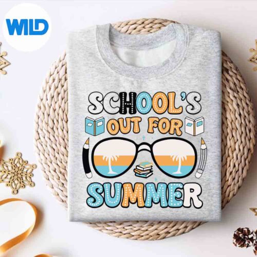Alternative view of Last Day Of School Graduation Groovy Schools Out For Summer Funny Excited Vector Design