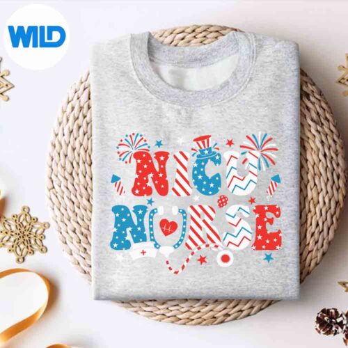 Alternative view of Nicu Nurse 4th Of July American Flag Patriotic Nicu Nurse Digital Design