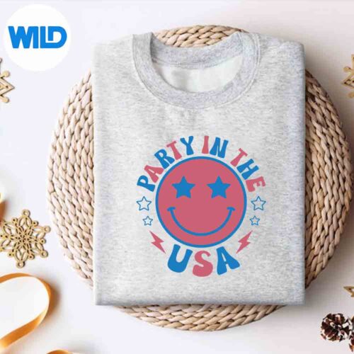 Alternative view of Party In The Usa 4th Of July Preppy Smile Positive Relax SVG PNG