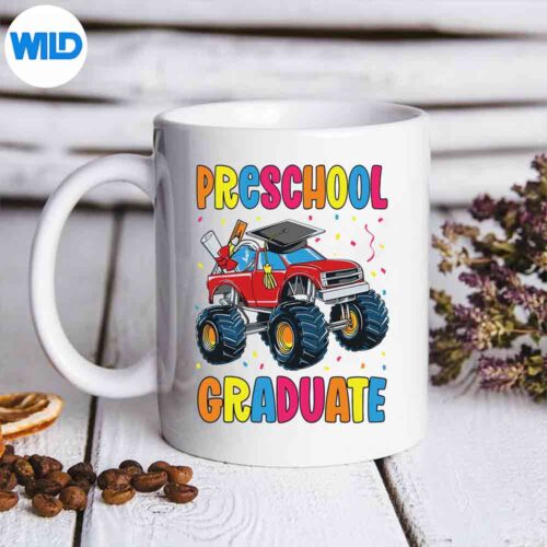 Preschool Graduation Monster Truck Preschool Graduate Silhouette SVG PNG Cut File