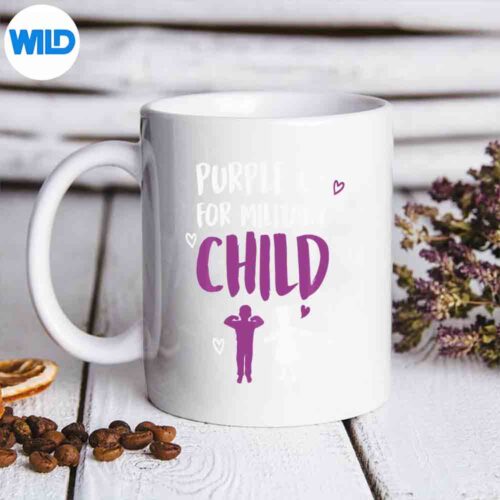Purple Up For Military Military Child Month Funny Great Silhouette SVG PNG Cut File