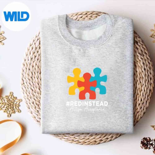 Alternative view of Wear Red Instead Acceptance Of Autism Autistic Design for Cricut