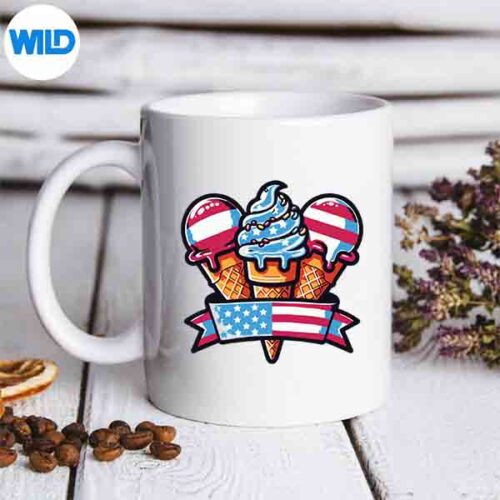 3 Ice Creams Lover Ice Cream Day Ice Cream Party 4th Of July PNG SVG for Cricut