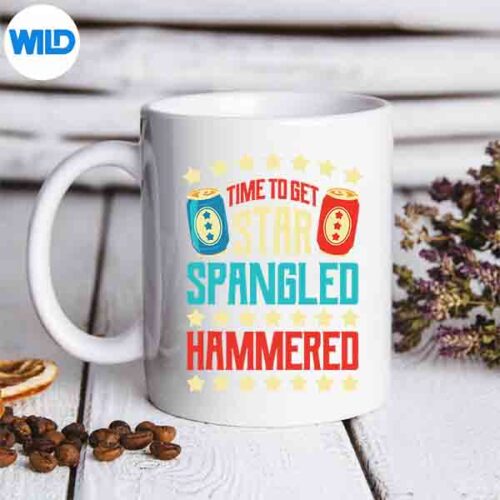 4th Of July Beer Drinking Time To Get Star Spangled Hammered PNG SVG for Cricut