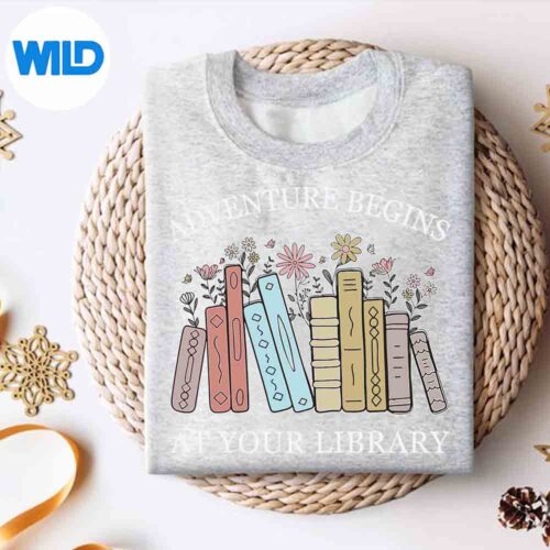 Alternative view of Adventure Begins At Your Library Summer Reading Book Lover SVG Cut File