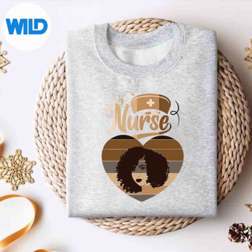 Alternative view of Afro Black Nurse Melanin African American Nurse Vector Design