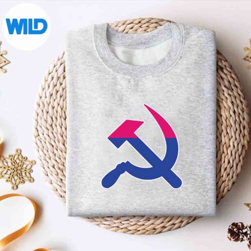 Alternative view of Bisexual Communism Hammer And Sickle Symbol Bi Pride SVG PNG Digital Design