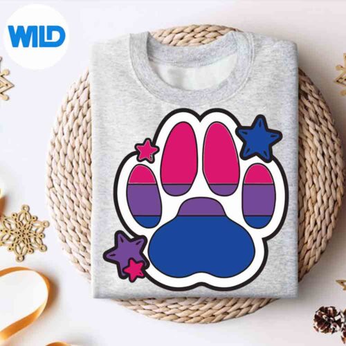 Alternative view of Bisexual Furry Paw Lgbtq Month Gay Rights Pride Week PNG SVG for Cricut