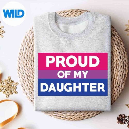 Alternative view of Bisexual Pride Proud Of My Daughter Mom Dad PNG SVG for Cricut