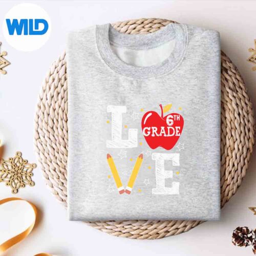 Alternative view of Cute Love Sixth Grade Squad First Day Of School Teacher PNG SVG for Cricut