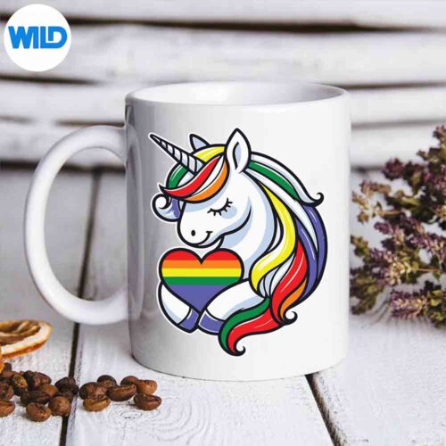Cute Unicorn Heart Rainbow Flag Lgbt Gay Pride Lgbtq Pride Overjoyed Great Silhouette SVG PNG