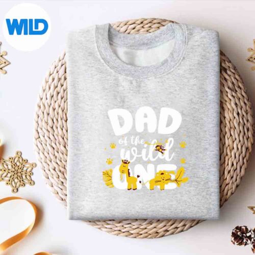 Alternative view of Dad Of The Wild One Father Zoo Safari Jungle Animal Vector Design