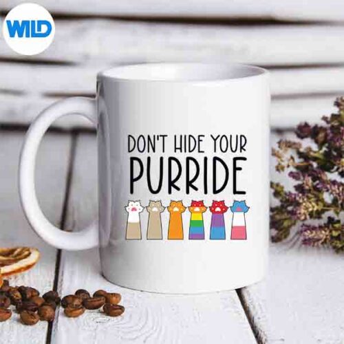 Don't Hide Your Pride Gay Pride Ally Cat Purride Cut File
