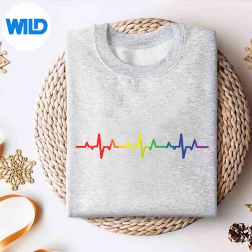GayHeartbeatPrideRainbowFlagLgbtqCoolLgbtAllysweater
