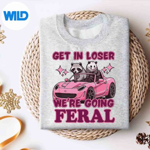 GetInLoserWereGoingFeralRaccoonOpossumMemesweater