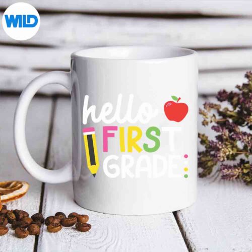 Hello First Grade Team Grade Back To School Teacher Keen Relax Design for Cricut