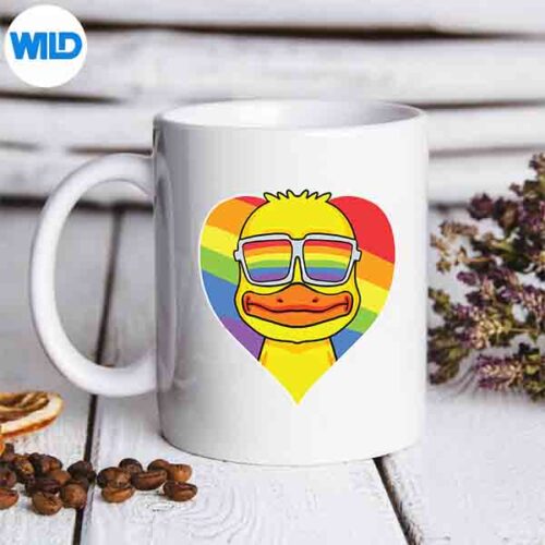 Lgbt Rainbow Duck Gay Pride Lgbt Heart Animal SVG PNG