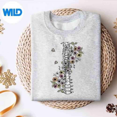MentalHealthWarriorGrowThroughItFloralSpinesweater
