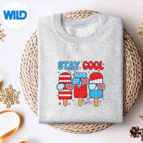 Alternative view of Stay Cool Popsicle Ice Pop Usa Flag Patriotic 4th Of July SVG PNG Download