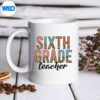 BackToSchoolSixthGradeTeacherLeopardGradeTeachermug