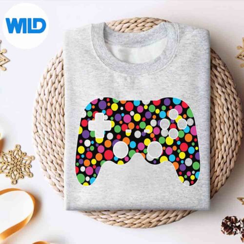 Alternative view of Colorful Game Controller Happy International Dot Day Digital Design