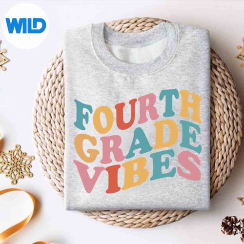 Alternative view of Fourth Grade Vibes Back To School For Teacher Students SVG Cut File
