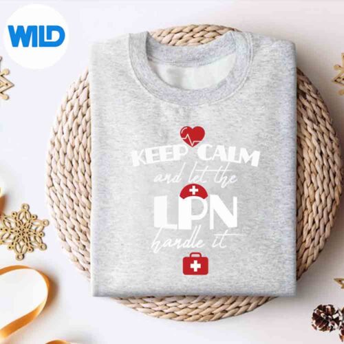 Alternative view of Lpn Nurse Keep Calm Nursing School Graduation SVG PNG Digital Design