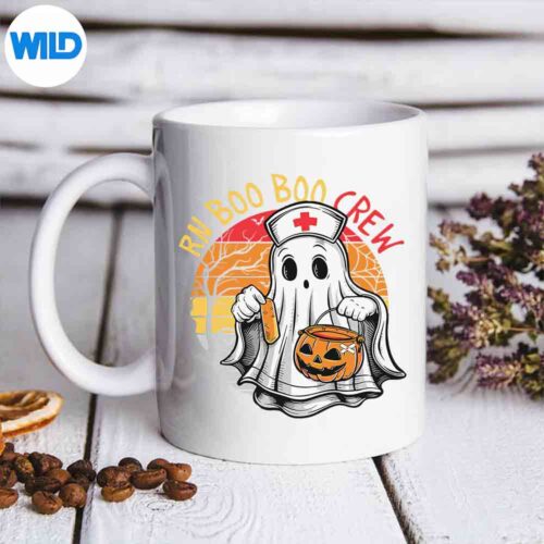 Nurse Ghost Rn Boo Boo Crew Halloween Costume Silhouette SVG PNG