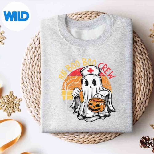 Alternative view of Nurse Ghost Rn Boo Boo Crew Halloween Costume Silhouette SVG PNG