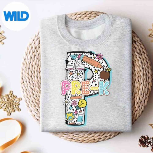 Alternative view of Prek Team Back To School Teacher Student Hello Kindergarten SVG PNG Cut File