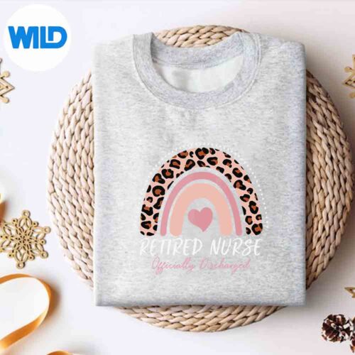 Alternative view of Retired Nurse Officially Discharged Leopard Rainbow Digital Design