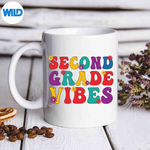 Second Grade Vibes Grade Team Retro Day Of School Cut File