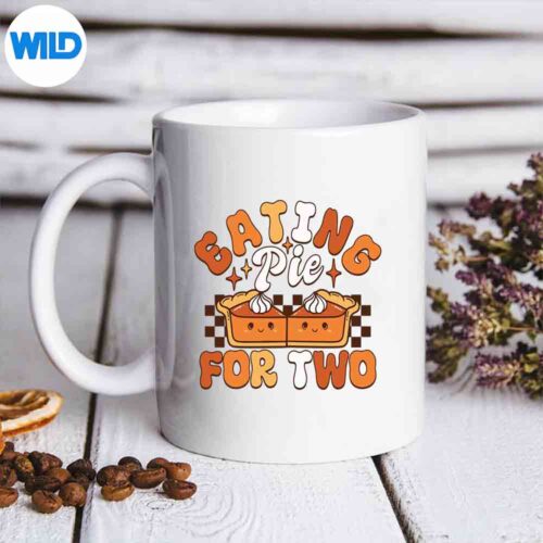 Eating Pie For Two Thanksgiving Pregnancy Announcement SVG PNG Digital Design