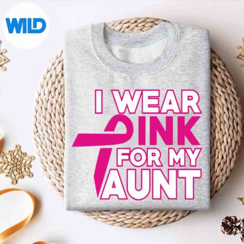 Alternative view of Fight Breast Cancer I Wear Pink For My Aunt PNG SVG for Cricut