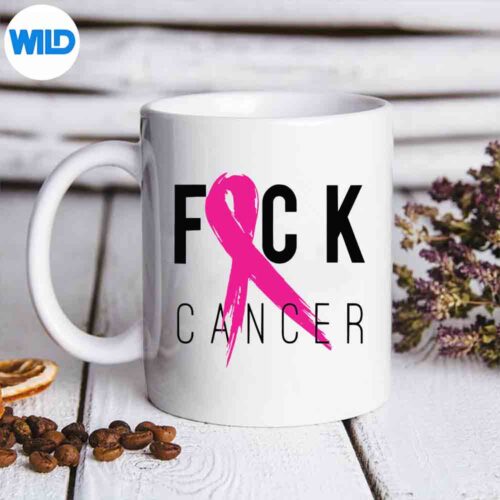 Fuck Cancer Breast Cancer Awareness Retro Distressed Positive Sad Silhouette SVG PNG Cut File
