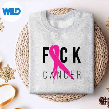 FuckCancerBreastCancerAwarenessRetroDistressedPositiveSadsweater