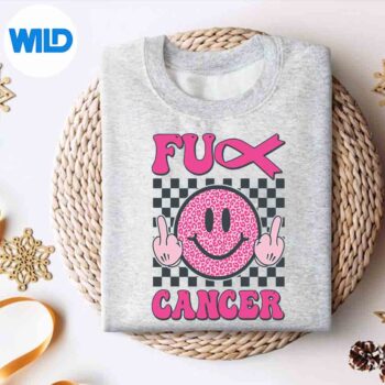 FuckCancerSmileFaceCancerSucksBreastCancerAwarenesssweater