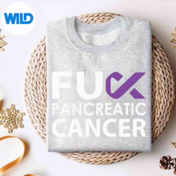 FuckPancreaticCancerPurpleRibbonCancerAwarenessLinesweater