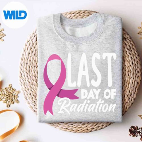 Alternative view of Last Day Of Radiation Breast Cancer Awareness SVG PNG Digital Design