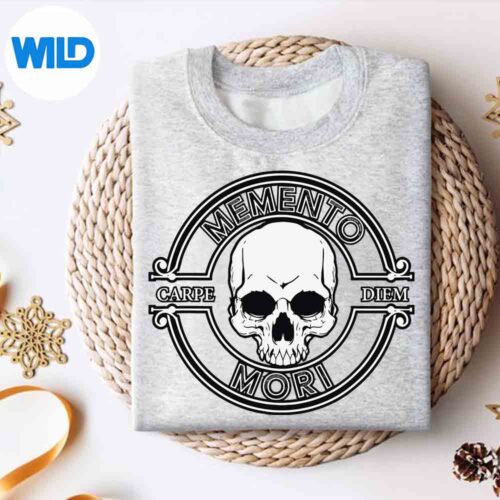 Alternative view of Memento Mori Carpe Diem Skull SVG PNG Download