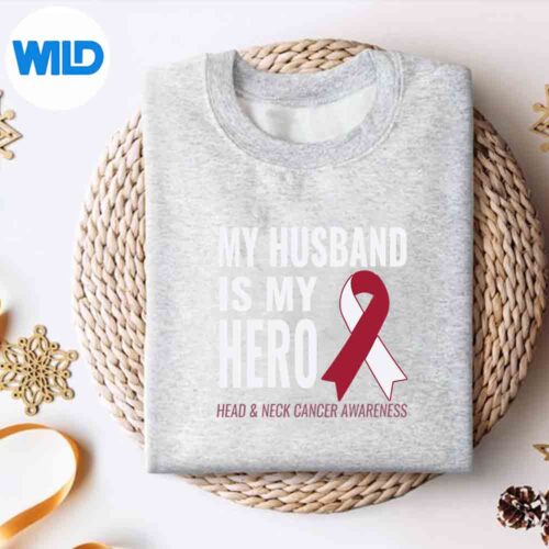 Alternative view of My Husband Is My Hero Head And Neck Cancer Awareness SVG Cut File