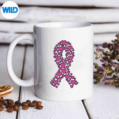 Pink Breast Cancer Ribbon Supporter Cut File